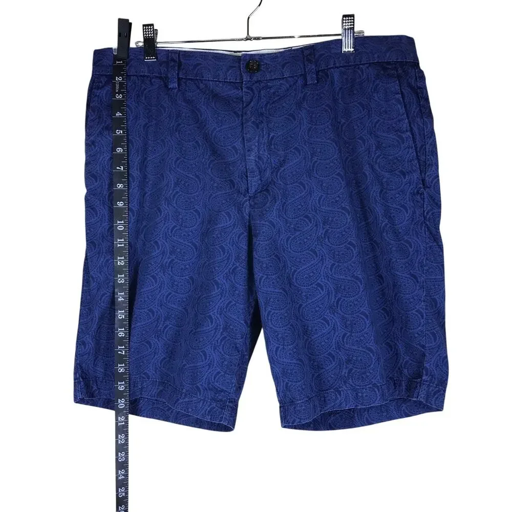 Banana Republic Aiden Shorts Men’s 34 Navy Paisley 100% Cotton Preppy Casual